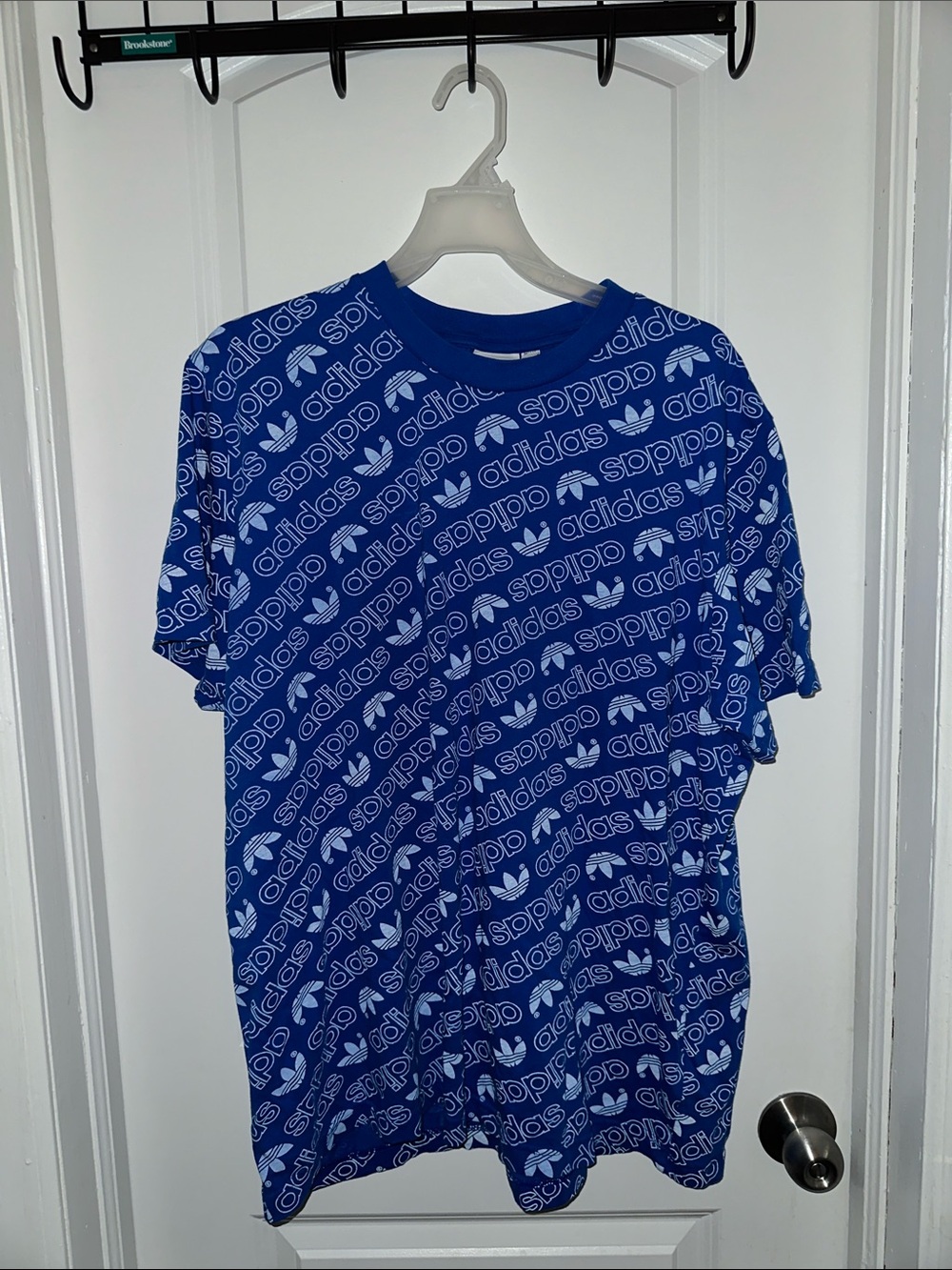 adidas Royal Blue Allover Logo Short Sleeve Tee